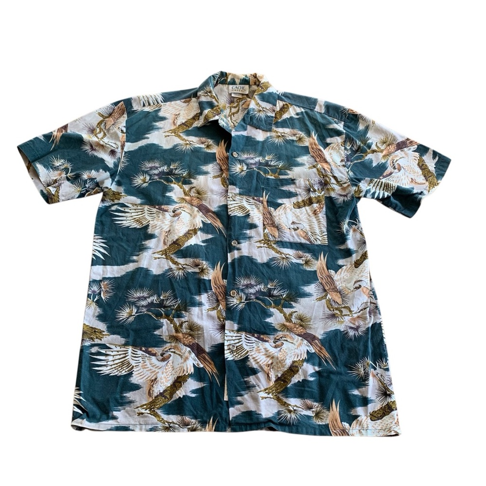 CACHE CREEK | Men's Nature Print Button Down Shirt Size Large